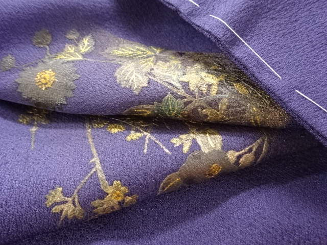  草花模様絵羽道行コート